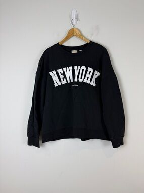 Scotch & Soda Black Crewneck New York Sweatshirt